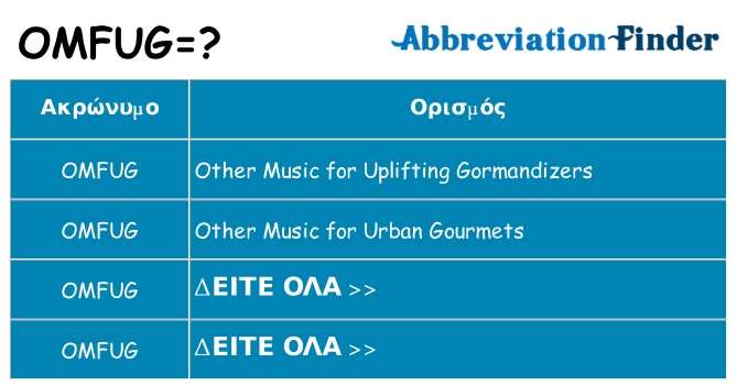 Τι σημαίνει omfug ηρεμήσει