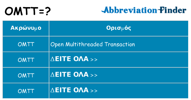 Τι σημαίνει omtt ηρεμήσει