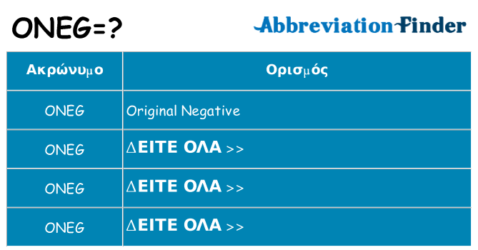 Τι σημαίνει oneg ηρεμήσει