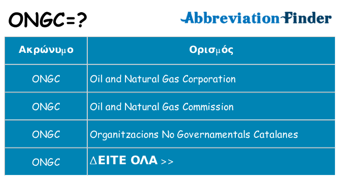 Τι σημαίνει ongc ηρεμήσει