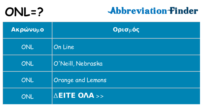Τι σημαίνει onl ηρεμήσει