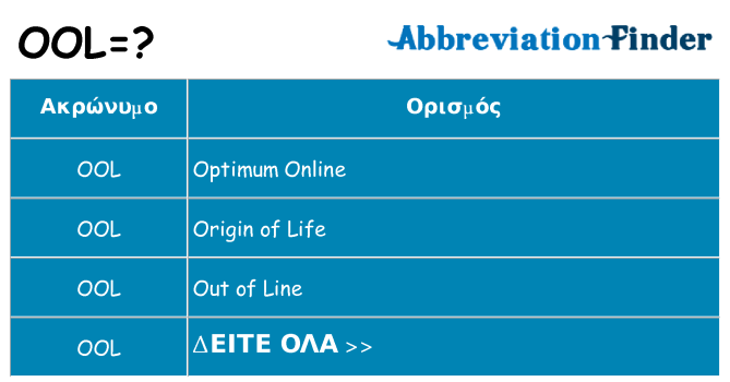 Τι σημαίνει ool ηρεμήσει