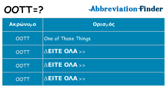 Τι σημαίνει oott ηρεμήσει