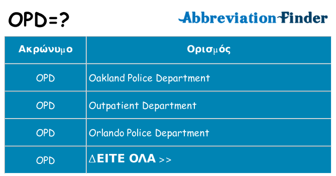 Τι σημαίνει opd ηρεμήσει