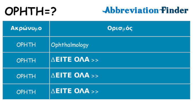 Τι σημαίνει ophth ηρεμήσει