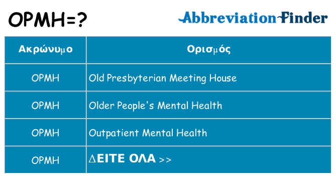 Τι σημαίνει opmh ηρεμήσει