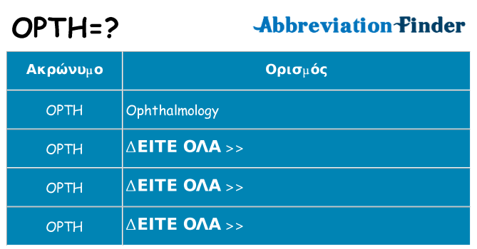 Τι σημαίνει opth ηρεμήσει