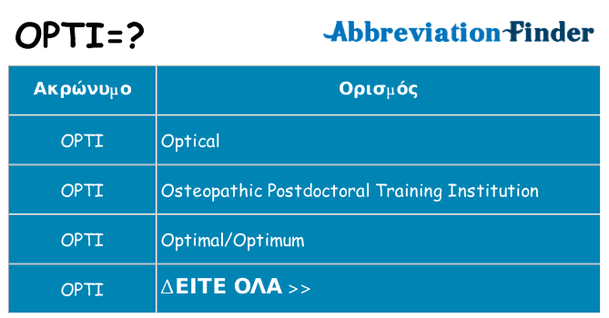 Τι σημαίνει opti ηρεμήσει