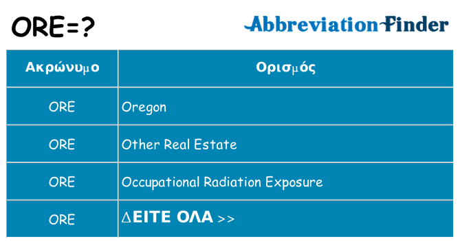 Τι σημαίνει ore ηρεμήσει
