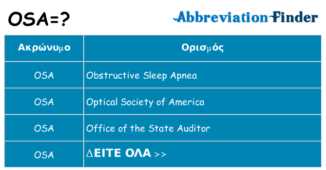 Τι σημαίνει osa ηρεμήσει