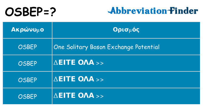 Τι σημαίνει osbep ηρεμήσει