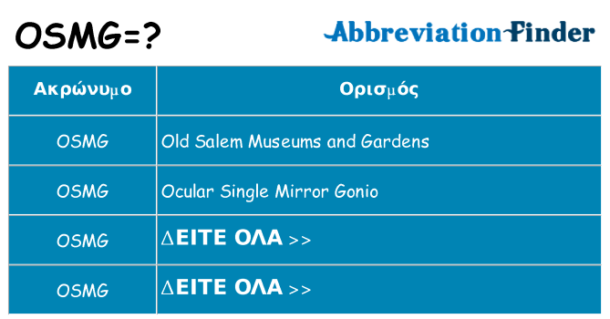 Τι σημαίνει osmg ηρεμήσει