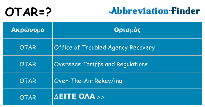 Τι σημαίνει otar ηρεμήσει