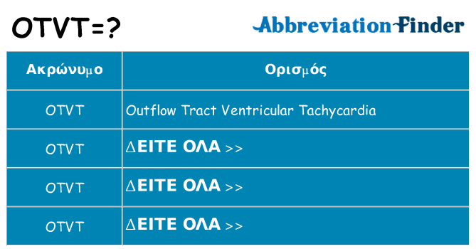 Τι σημαίνει otvt ηρεμήσει