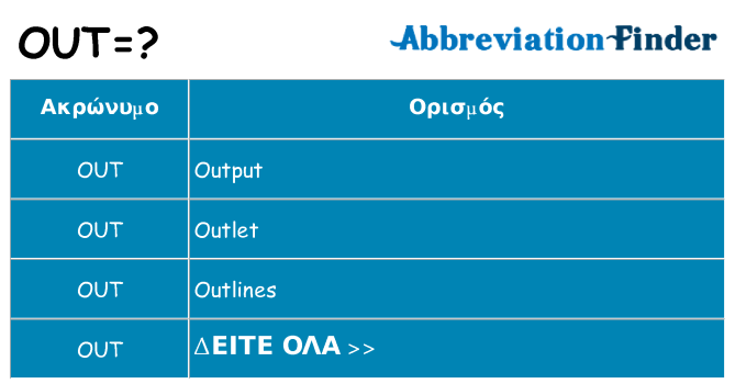 Τι σημαίνει out ηρεμήσει