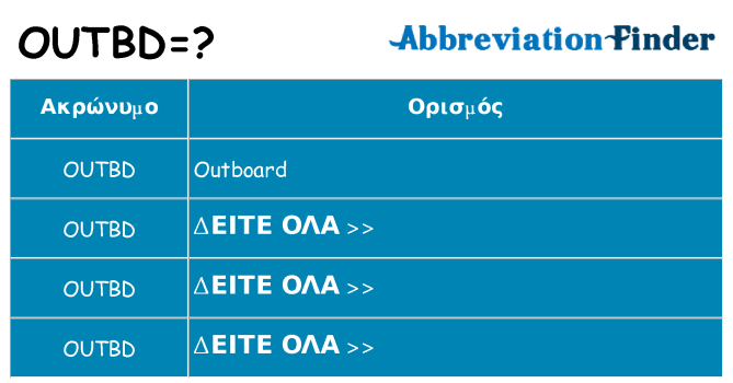 Τι σημαίνει outbd ηρεμήσει