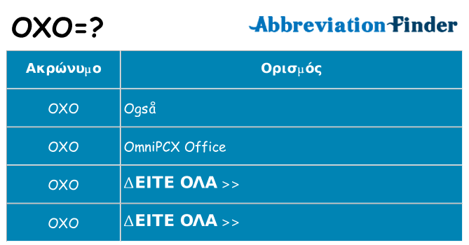 Τι σημαίνει oxo ηρεμήσει