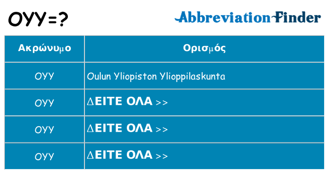 Τι σημαίνει oyy ηρεμήσει