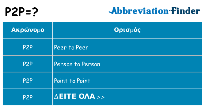 Τι σημαίνει p2p ηρεμήσει