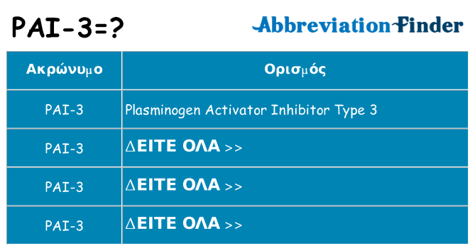 Τι σημαίνει pai-3 ηρεμήσει