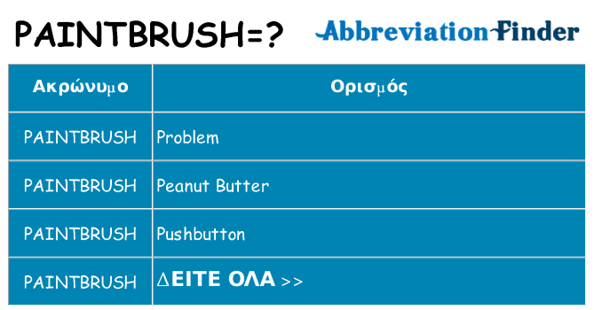 Τι σημαίνει paintbrush ηρεμήσει