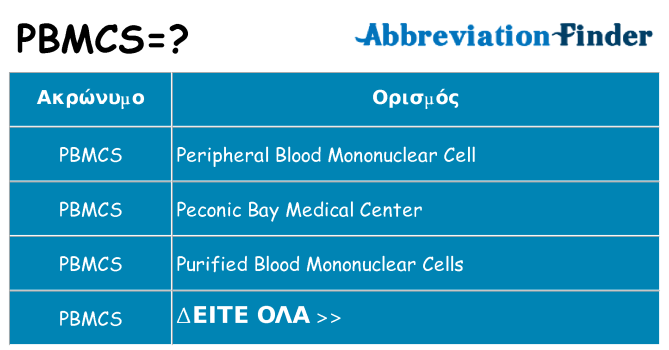 Τι σημαίνει pbmcs ηρεμήσει