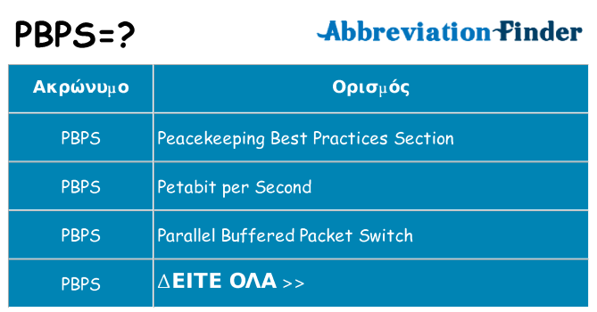 Τι σημαίνει pbps ηρεμήσει