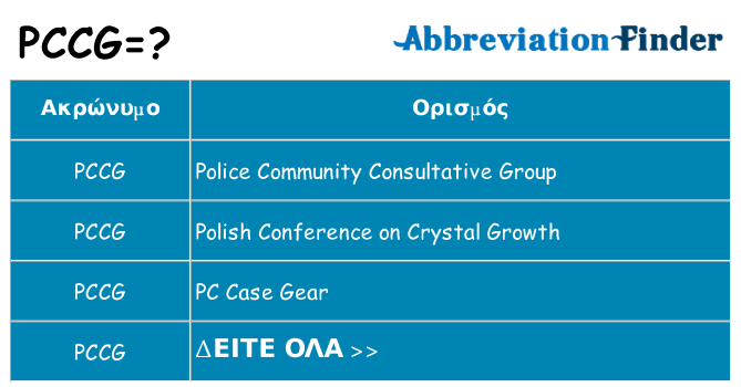 Τι σημαίνει pccg ηρεμήσει