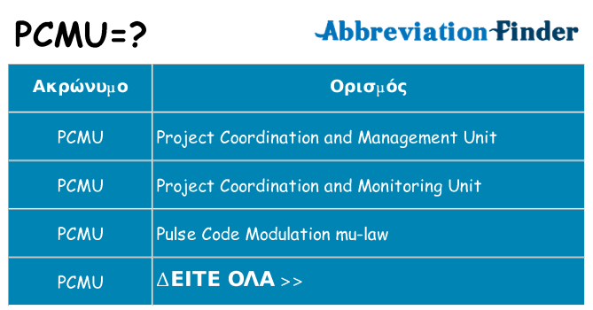 Τι σημαίνει pcmu ηρεμήσει