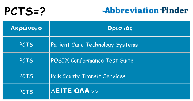 Τι σημαίνει pcts ηρεμήσει