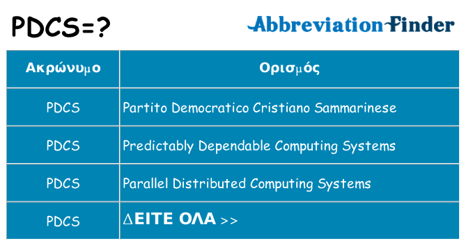 Τι σημαίνει pdcs ηρεμήσει