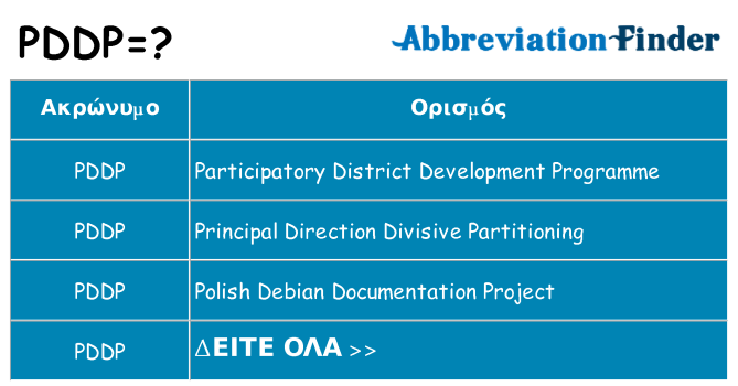 Τι σημαίνει pddp ηρεμήσει