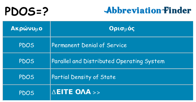 Τι σημαίνει pdos ηρεμήσει