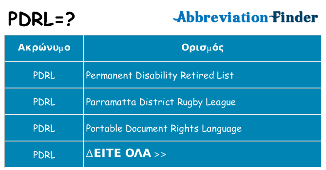 Τι σημαίνει pdrl ηρεμήσει