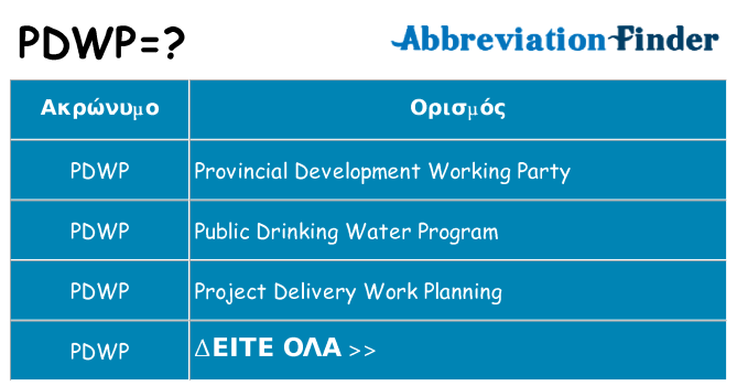 Τι σημαίνει pdwp ηρεμήσει