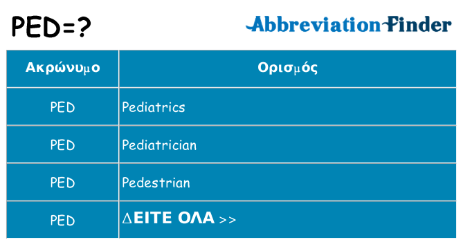 Τι σημαίνει ped ηρεμήσει