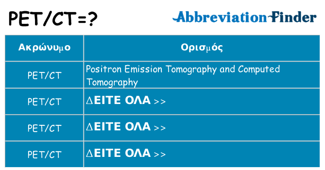 Τι σημαίνει petct ηρεμήσει