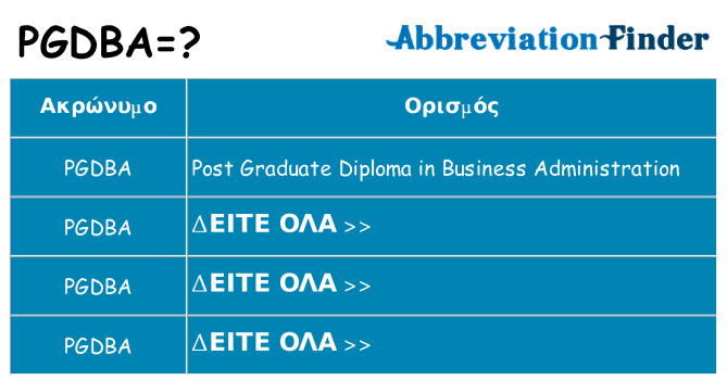 Τι σημαίνει pgdba ηρεμήσει