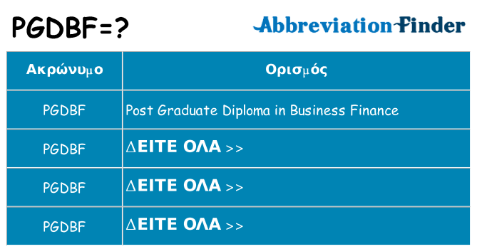 Τι σημαίνει pgdbf ηρεμήσει
