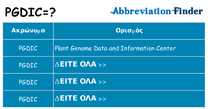 Τι σημαίνει pgdic ηρεμήσει