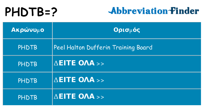 Τι σημαίνει phdtb ηρεμήσει