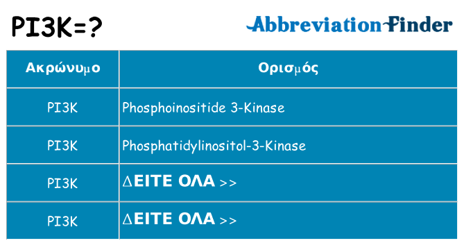 Τι σημαίνει pi3k ηρεμήσει