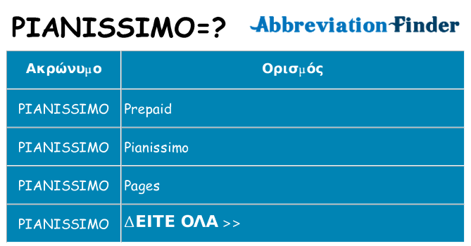 Τι σημαίνει pianissimo ηρεμήσει