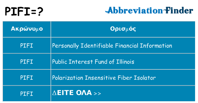 Τι σημαίνει pifi ηρεμήσει