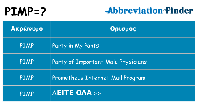 Τι σημαίνει pimp ηρεμήσει