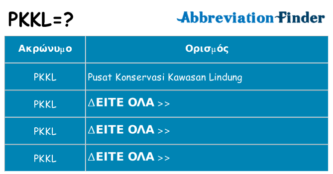 Τι σημαίνει pkkl ηρεμήσει