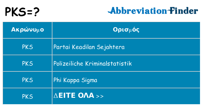 Τι σημαίνει pks ηρεμήσει