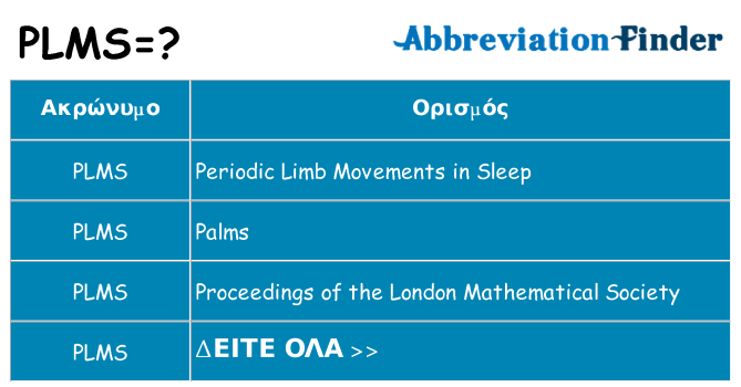 Τι σημαίνει plms ηρεμήσει