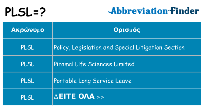 Τι σημαίνει plsl ηρεμήσει
