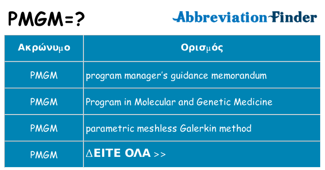 Τι σημαίνει pmgm ηρεμήσει